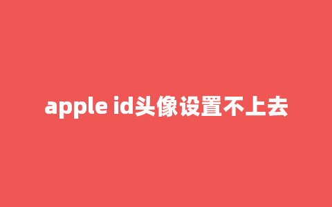 apple id头像设置不上去