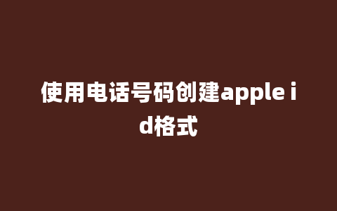 使用电话号码创建apple id格式