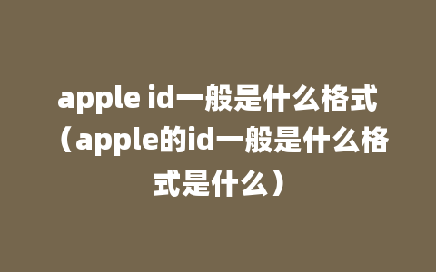 apple id一般是什么格式（apple的id一般是什么格式是什么）