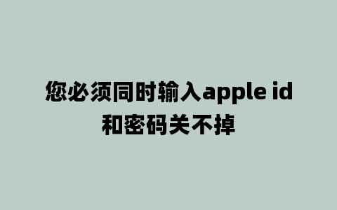 您必须同时输入apple id和密码关不掉